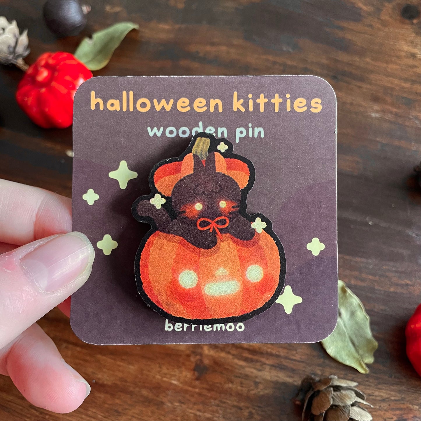 Halloween Kitties - Wooden Pin