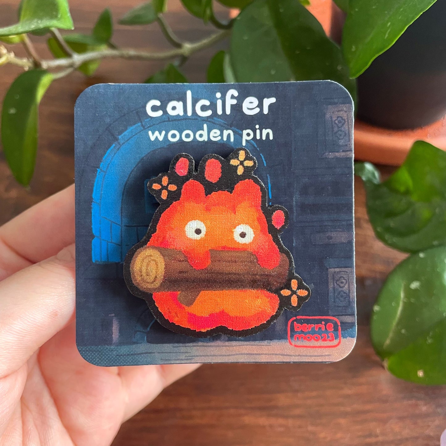 Calcifer - Wooden Pin