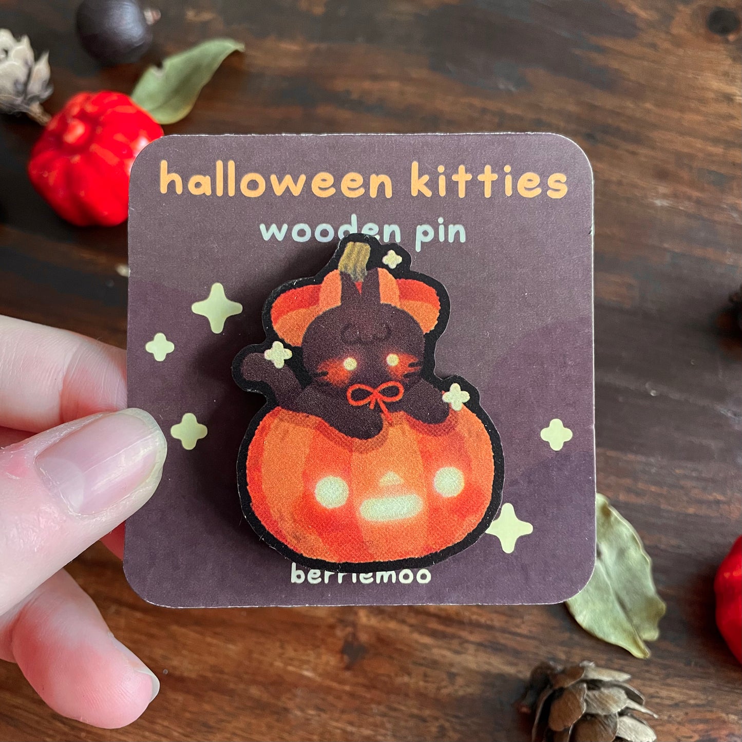 Halloween Kitties - Wooden Pin