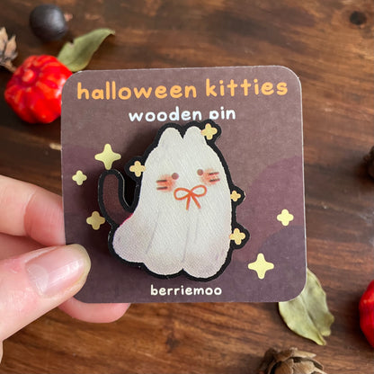 Halloween Kitties - Wooden Pin