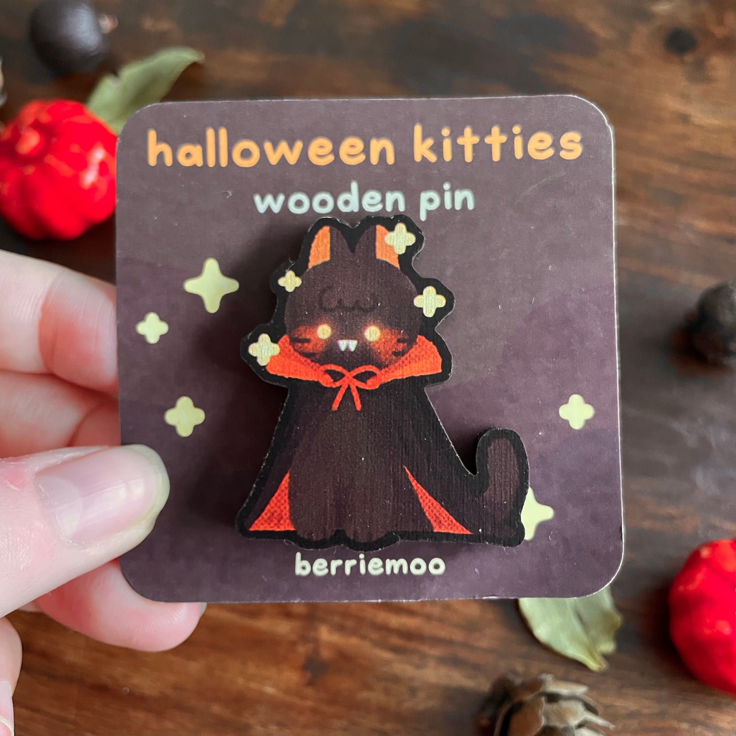 Halloween Kitties - Wooden Pin