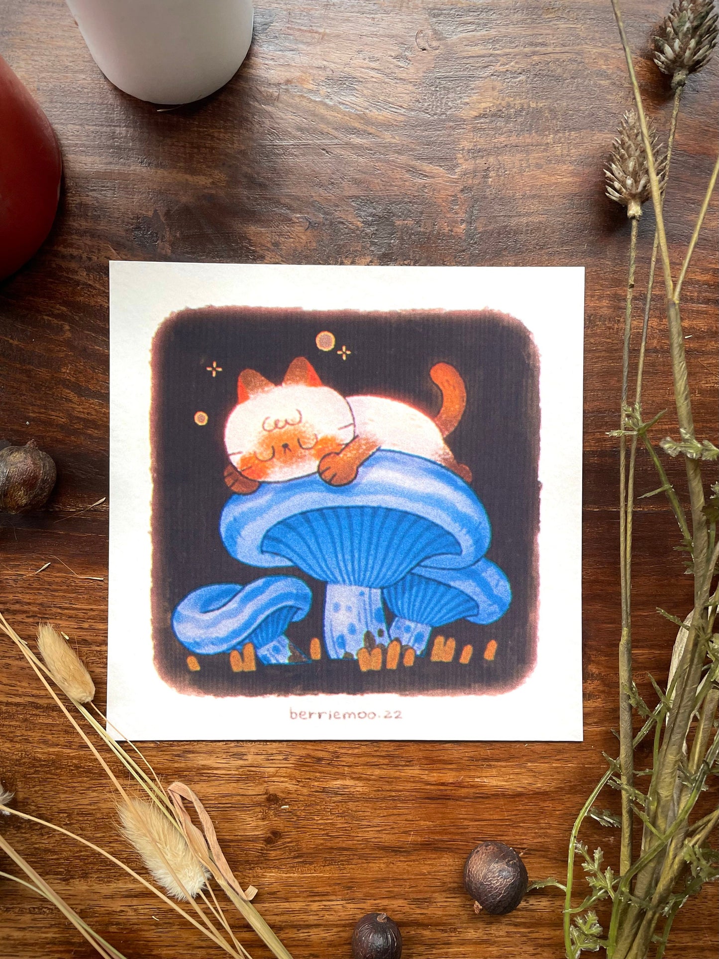 Fall Mushroom Kittens - Print