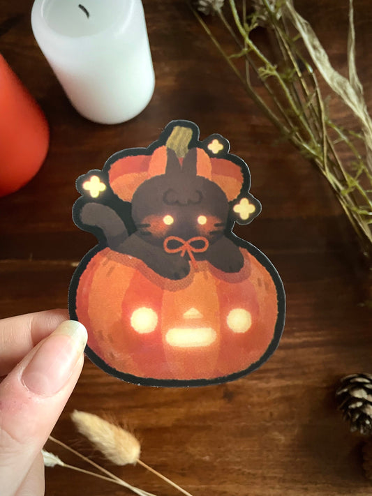 Pumpkin Kitty - Vinyl Sticker